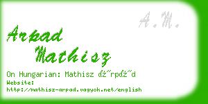arpad mathisz business card
